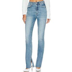Pistola High Rise Modern Slim Boot Cut Jeans Fray Slit Leg Gramercy Medium Wash